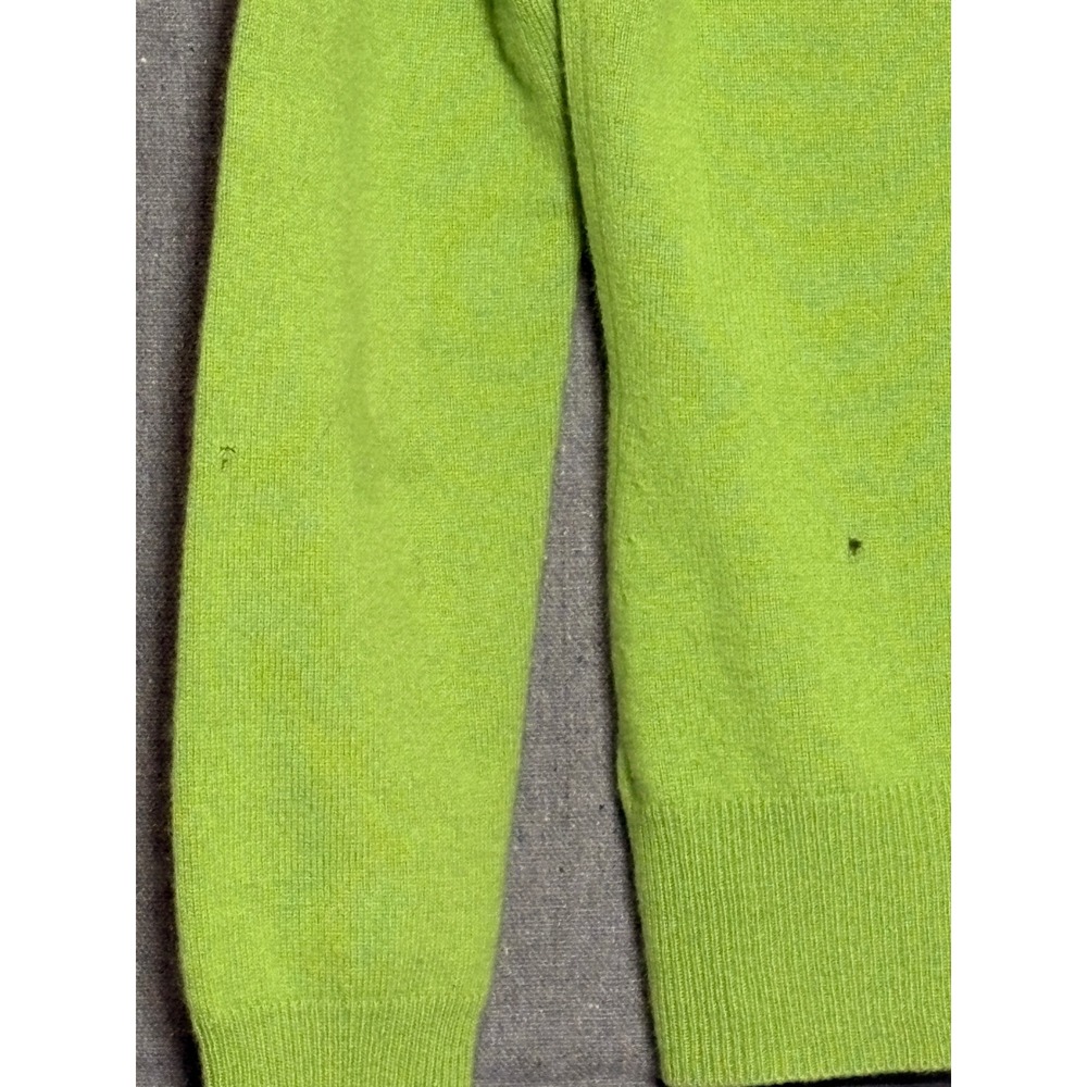 Y2K Lilly Pulitzer Womens 100% Cashmere Argyle V-Neck Sweater Green Pink Small - Picture 4 of 5